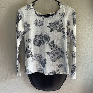 IZ Byer floral blouse with open back